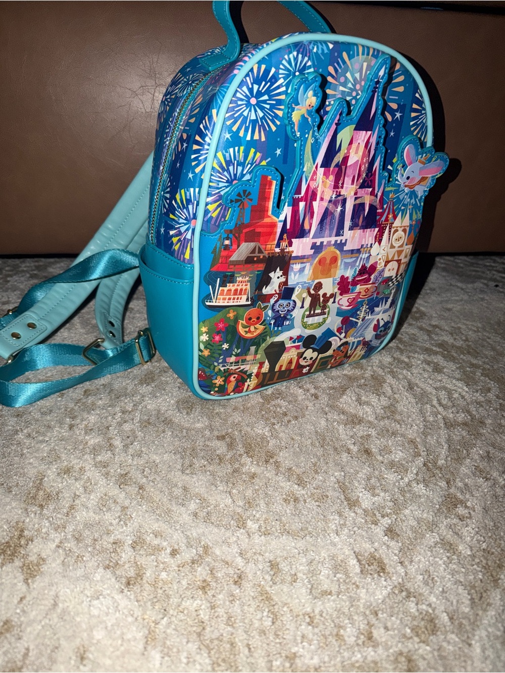 Disney LOUNGEFLY JOEY GHOU Castle Print Kids Mini Backpack - Picture 2 of 4